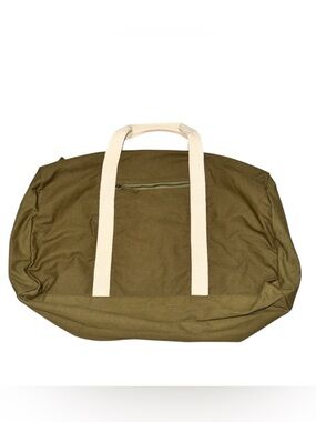 Known Supply Unisex Canvas Duffle Bag Zipper Closure Army Green Clean Classic